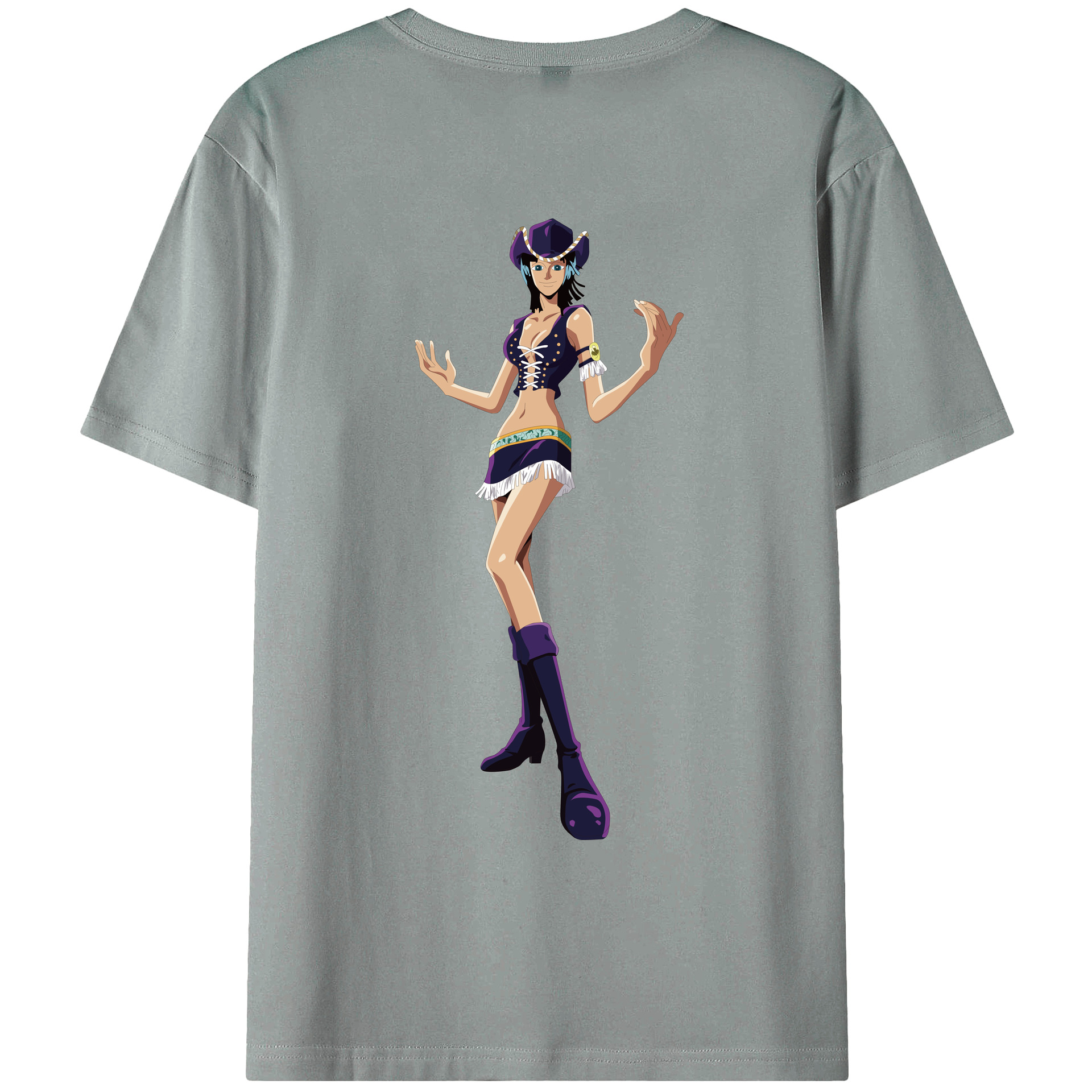 ワンピース ニコ・ロビン ONE PIECE Nico Robin 綿100％ メンズ半袖Tシャツ（バックプリント） 通気性